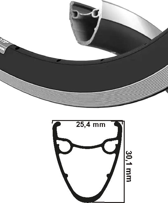 Ryde Rim Dutch 19 R 28 pouces (622) Argent noir 32 trou 14g