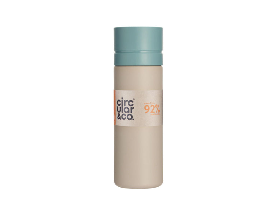Rundschreiben Co. Kreisförmige Flasche 600 ml Creme Blau
