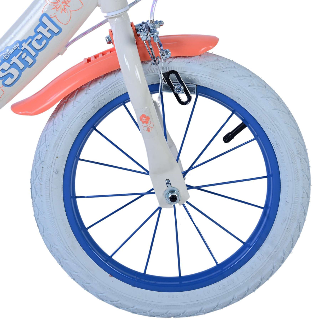 Cucire le ragazze in bici per bambini da 14 pollici freni a due mani blu di corallo