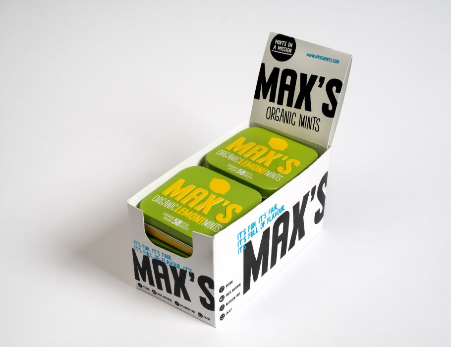 Max Organic Mints Ginger Mint Display 8 stycken (35gr)