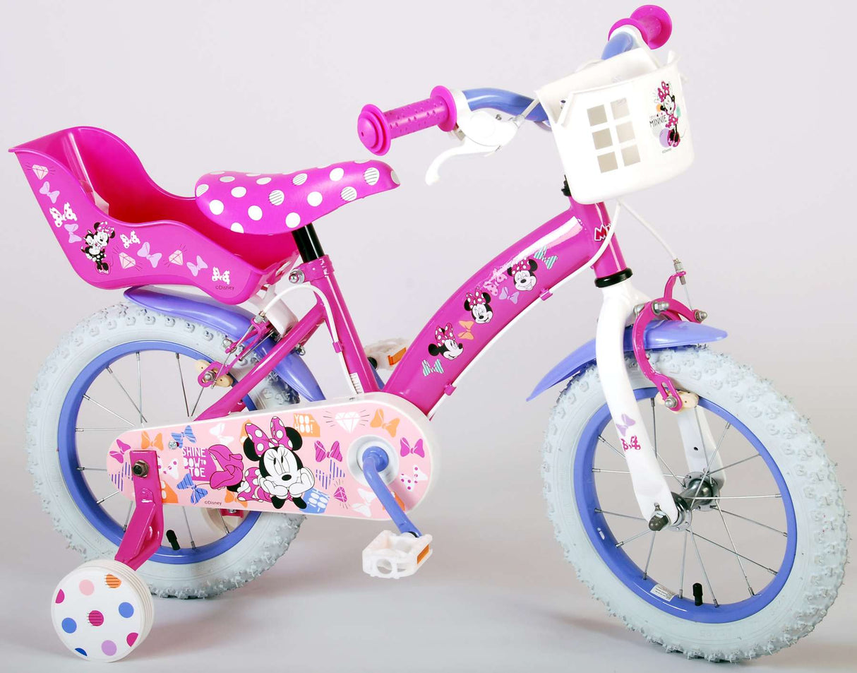 Disney Minnie sødeste nogensinde! Børns cykelpiger 14 tommer lyserøde to håndbremser