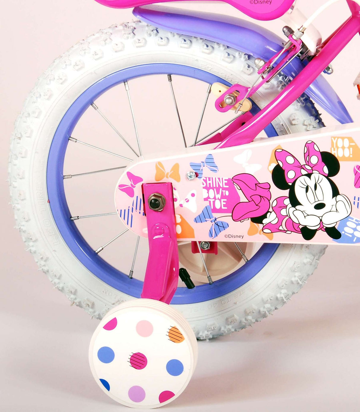 Disney Minnie sødeste nogensinde! Børns cykelpiger 14 tommer lyserøde to håndbremser