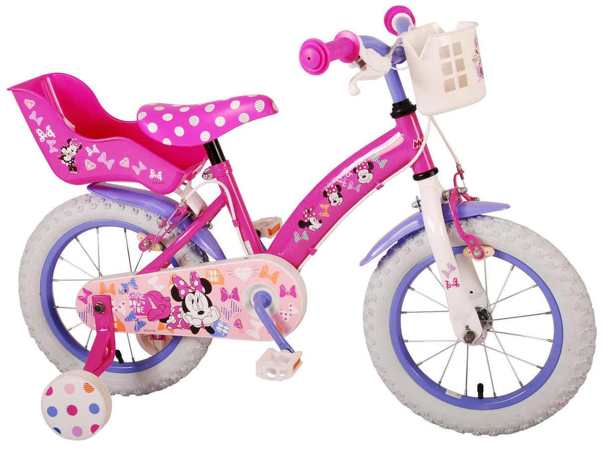 Disney Minnie sødeste nogensinde! Børns cykelpiger 14 tommer lyserøde to håndbremser