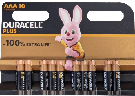 Duracell Plus Alkaline Mini Penlite LR03 AAA Pack 10 Stück