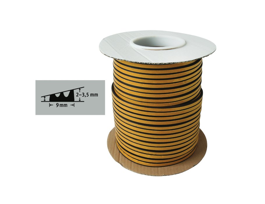 FIX-O-Moll Tour Strap E profil 100m x 9 mm 1-3,5 mm črna