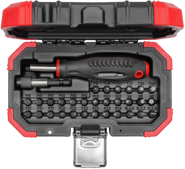 Gedore Red Bitset with Bit screwdriver 32-piece