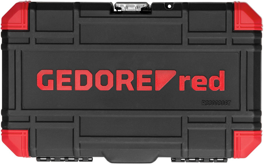 Bitset rojo gedore con destornillador de bit y llaves Allen de 67 piezas