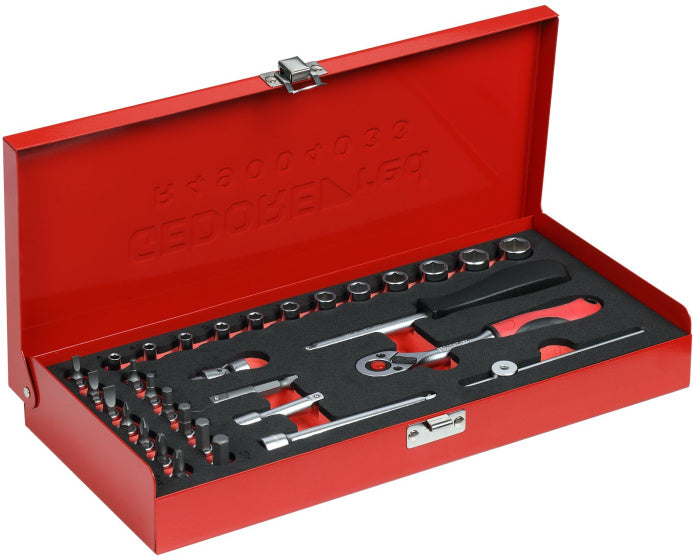 Gedore Red Dops Zestaw 1 4 cale SW 413 mm srebrny 32-częściowy