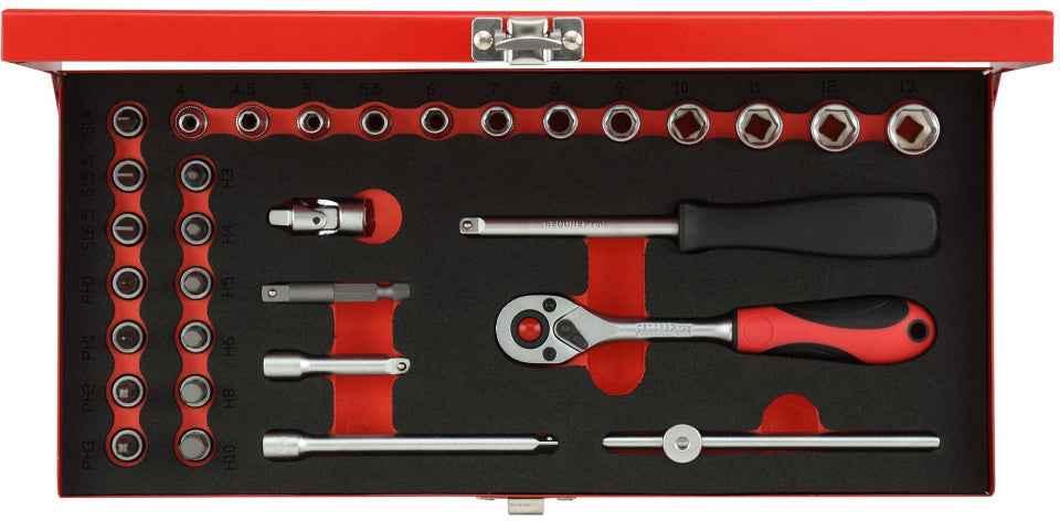 Gedore Red Dops Zestaw 1 4 cale SW 413 mm srebrny 32-częściowy