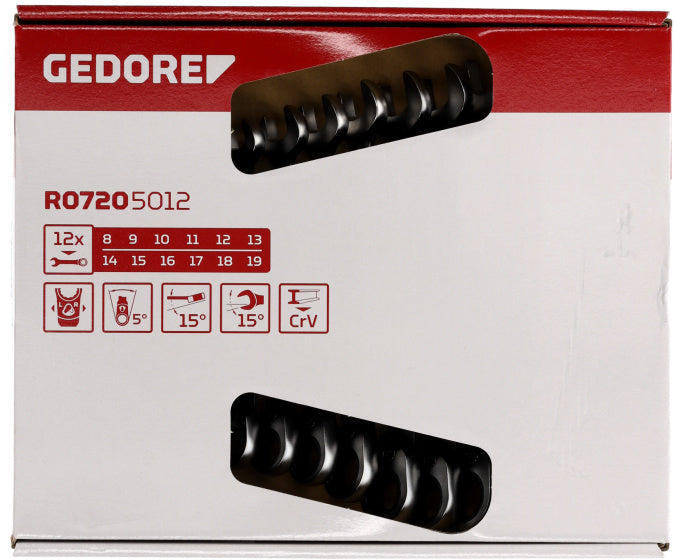 Gedore Red Ringratel-Steek Keys Zestaw SW 8-19 mm 12-częściowy