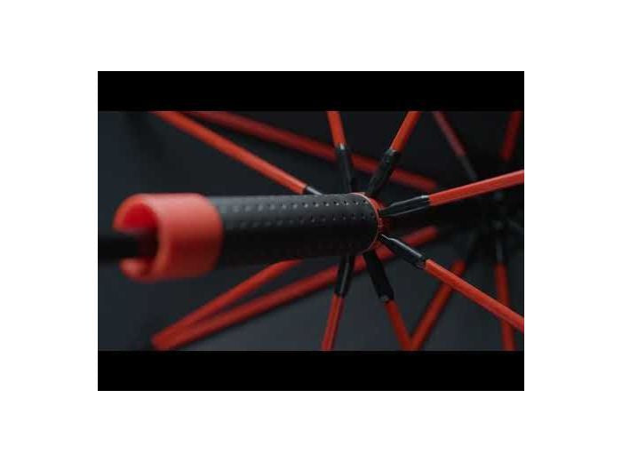 Impliva Stormlaxi Stormparaplu 100 cm polyester noir rouge