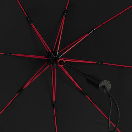 Impliva Stormlaxi Stormparaplu 100 cm polyester noir rouge