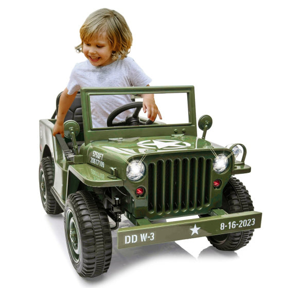Jamara Willys MB Jeep 12V bateria pojazdów armia zielony