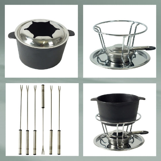 Kela Comore Fondues Set 800 ml 11 pièces noir