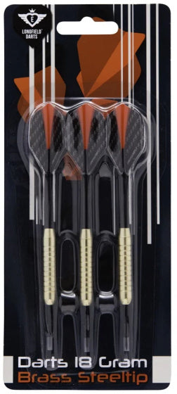 Longfield dart steeltip dartspijl sæt 18 gram sort mørkerød 3 stykker