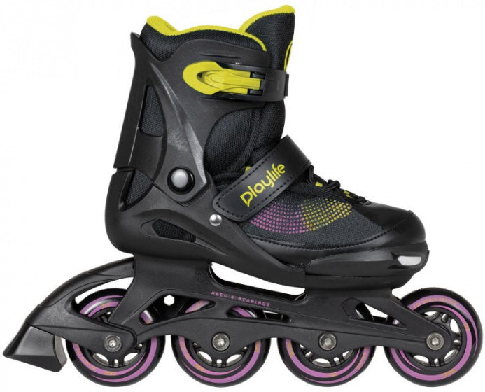 Playlife Inline Skates Joker Hardboot 82A Schwarz gelb Größe 37-40