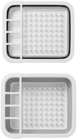 Rack de drain de proplus pliable 31,5 x 36,5 x 13 cm blanc gris
