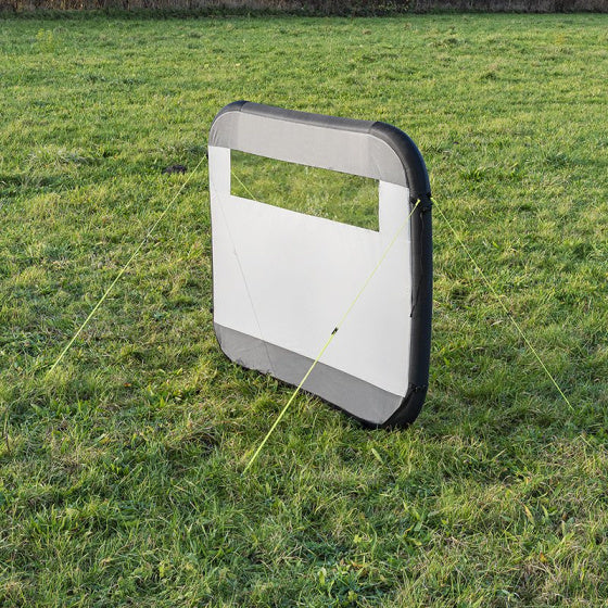 Proplus Windscherm opblaasbaar 160 x 140 cm lichtgrijs zwart