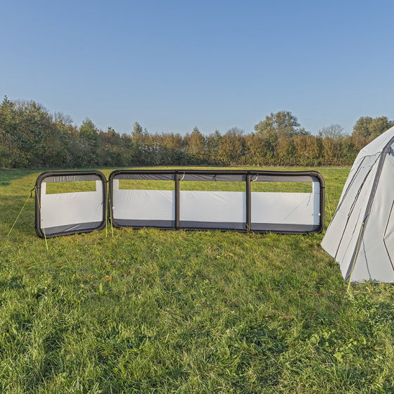 Proplus Windscherm opblaasbaar 160 x 140 cm lichtgrijs zwart
