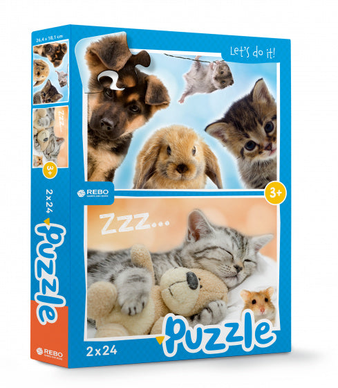 Rebo Productions Baby Animals Line Puzzle Junior 24 24 pièces
