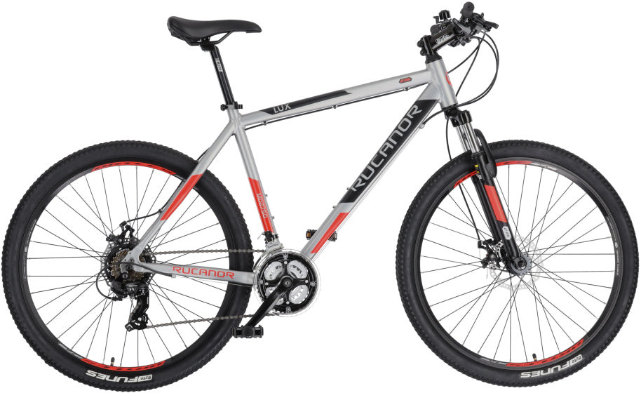 Rucanor Lux 27,5 pollici 46 cm uomini 21 V Freno a disco meccanico rosso argento