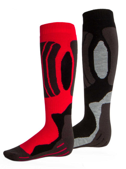 Rucanor Svindal Ski Socks 2-Pack Unisex Black Red Size 39-42