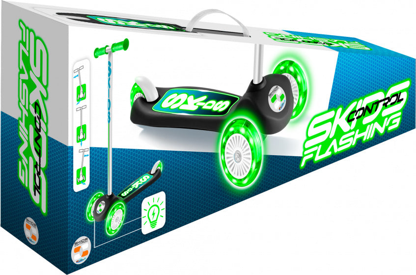 Skids Control clignotant des enfants à 3 roues frein à pied étape vert noir