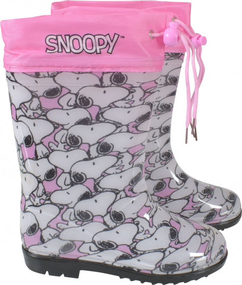 Jordnødder regnstøvler snoopy piger pvc lyserød hvid størrelse 30-31