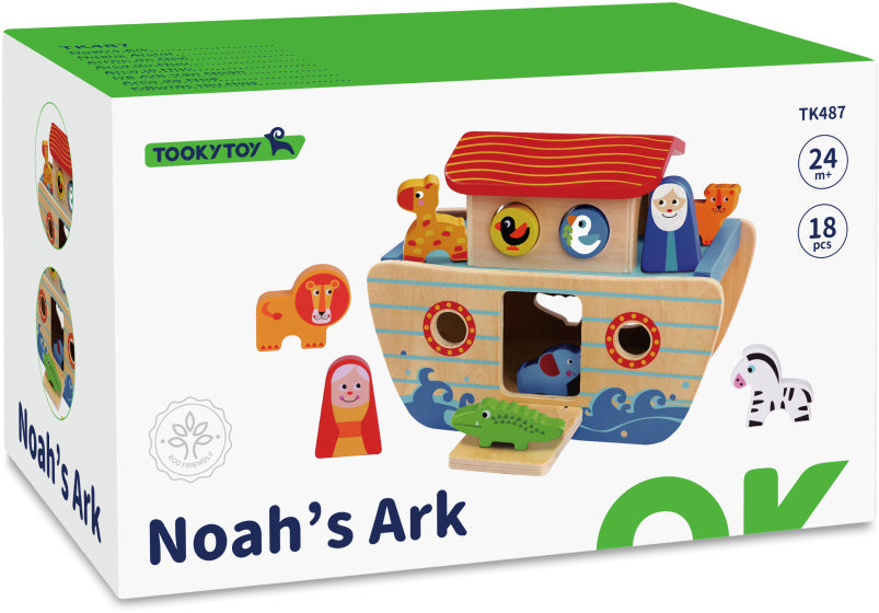 Toky Toy Noah's Ark Houten Vormboot 24 månader 18-stycken