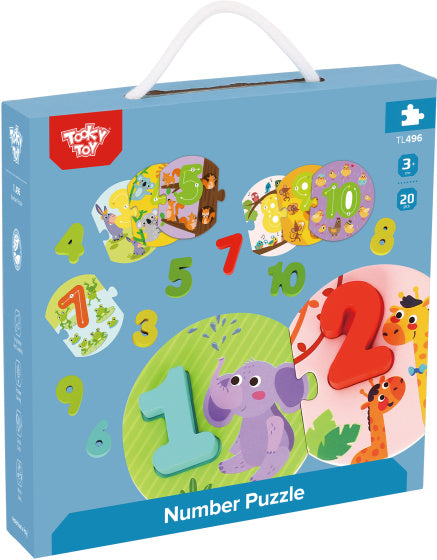 Toky Toy Number Puzzle Uddannelsestræ Legetøj 20-delt