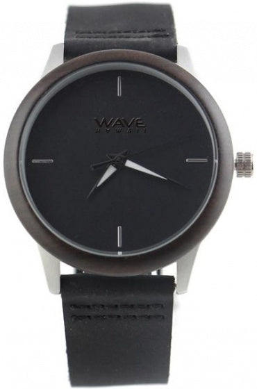 Wave Hawaii Se borger Miyota Ladies 4 cm træ læder sort