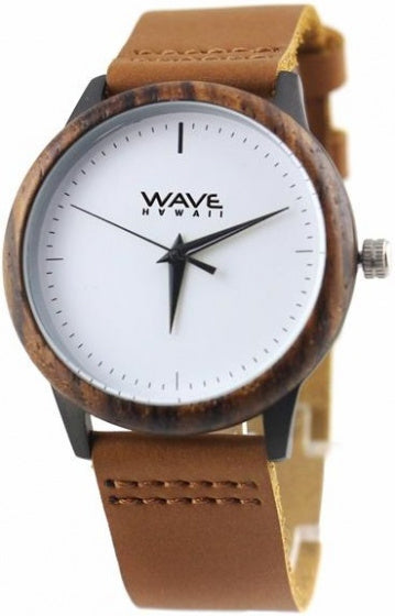 Vague Hawaii Watch Zebra dames 4 cm en cuir en bois marron en marron